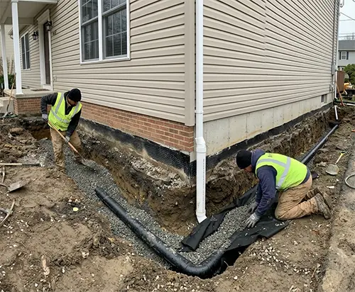 foundation drainage correction
