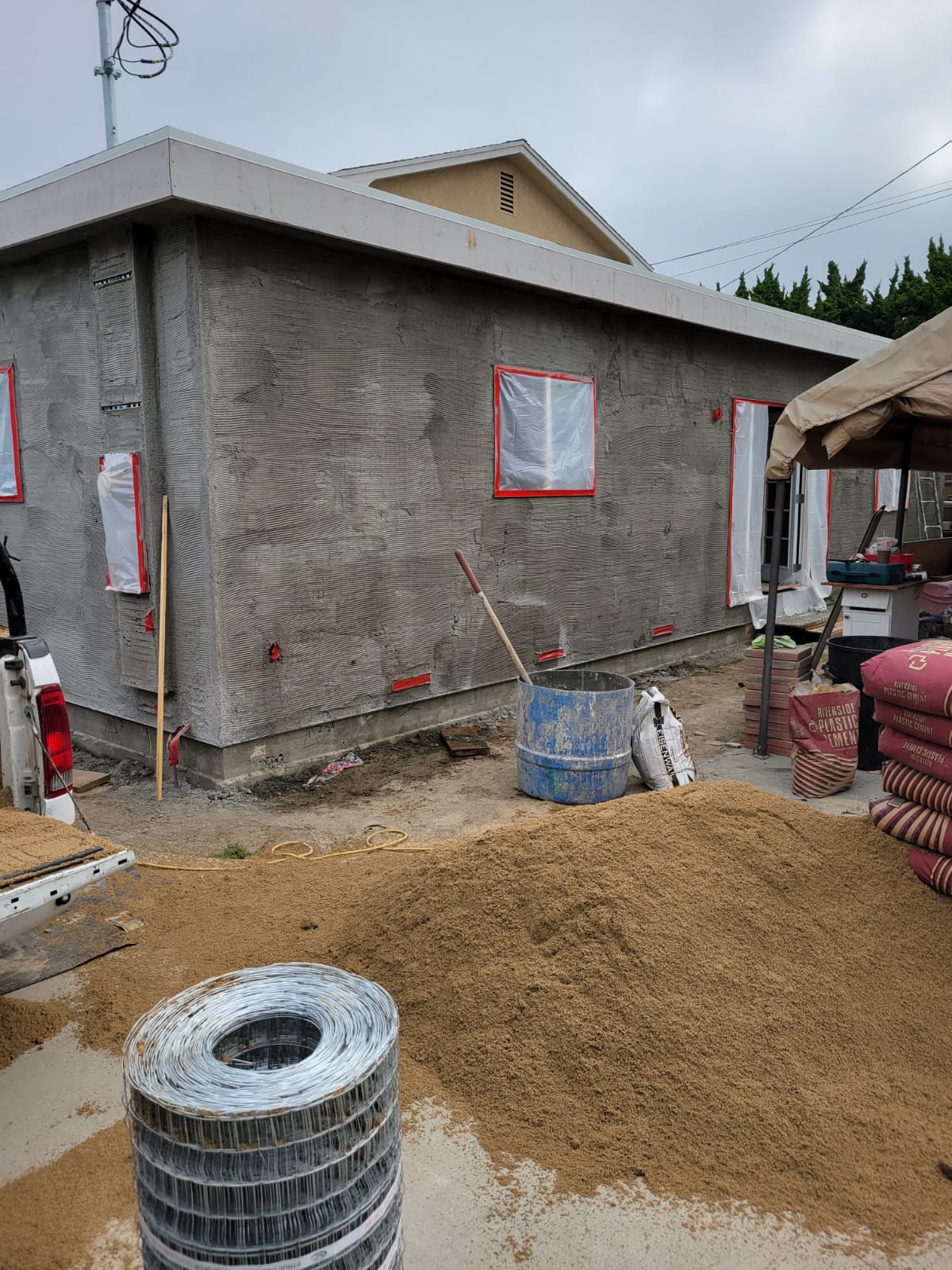 new stucco applied three coat system Southern California home