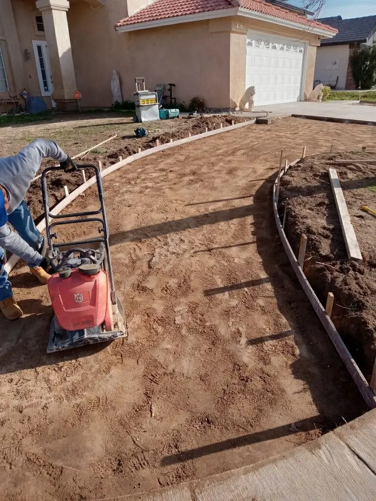 walkway driveway construction Southern California residential property